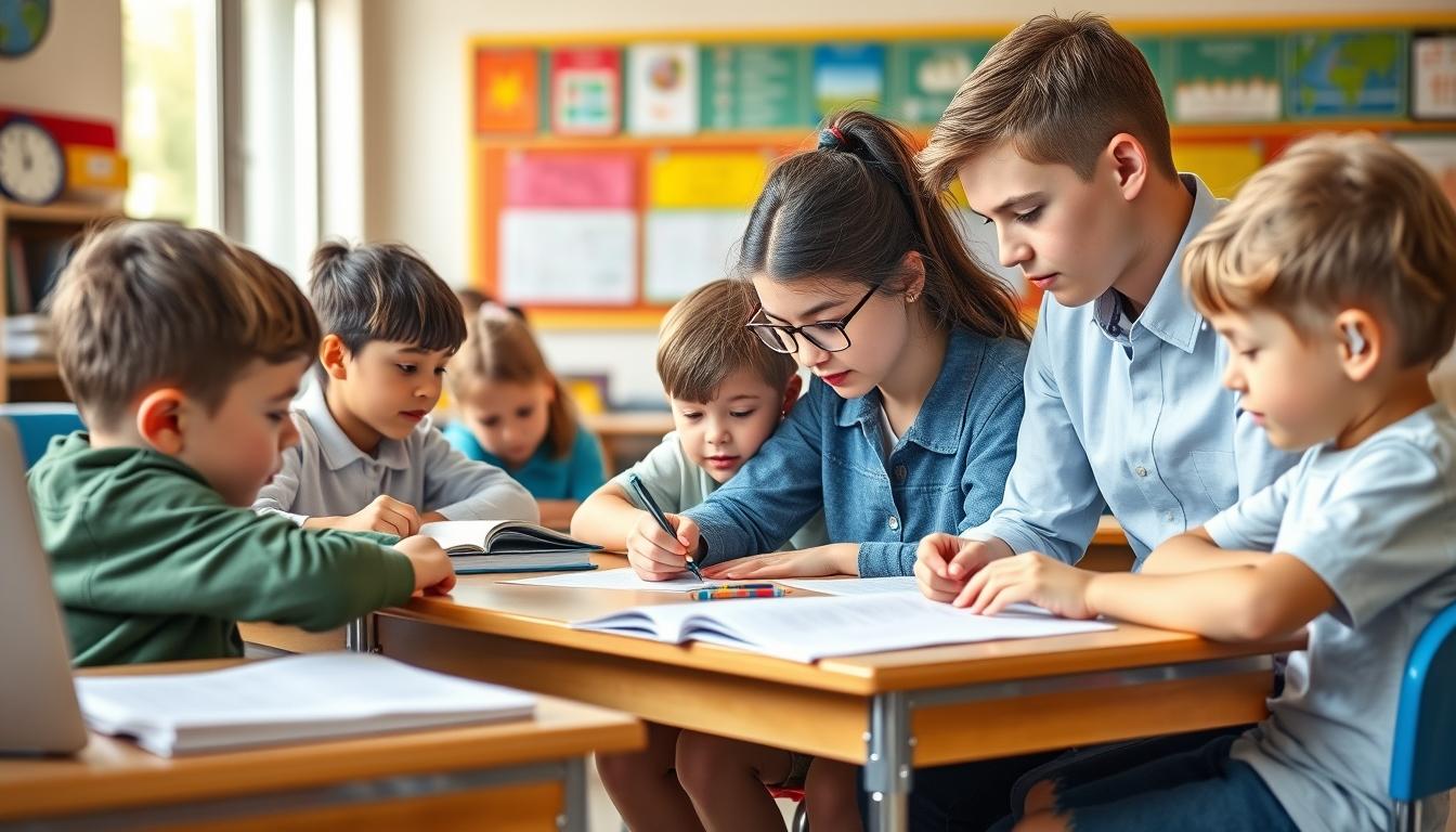 Students collaborating in study space