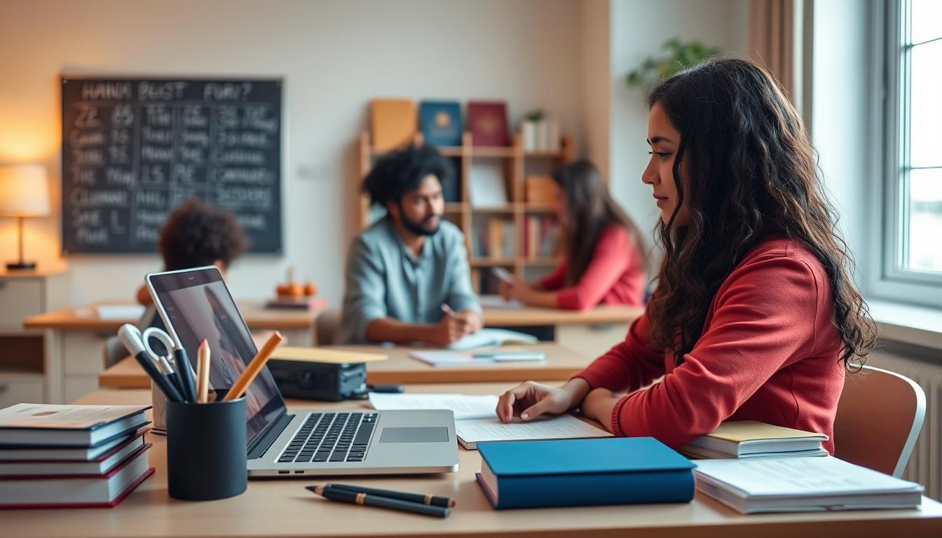 Students working in research laboratory